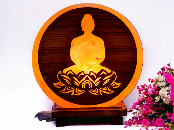 Lampe de sel 5 kg bouddha fleur de lotus